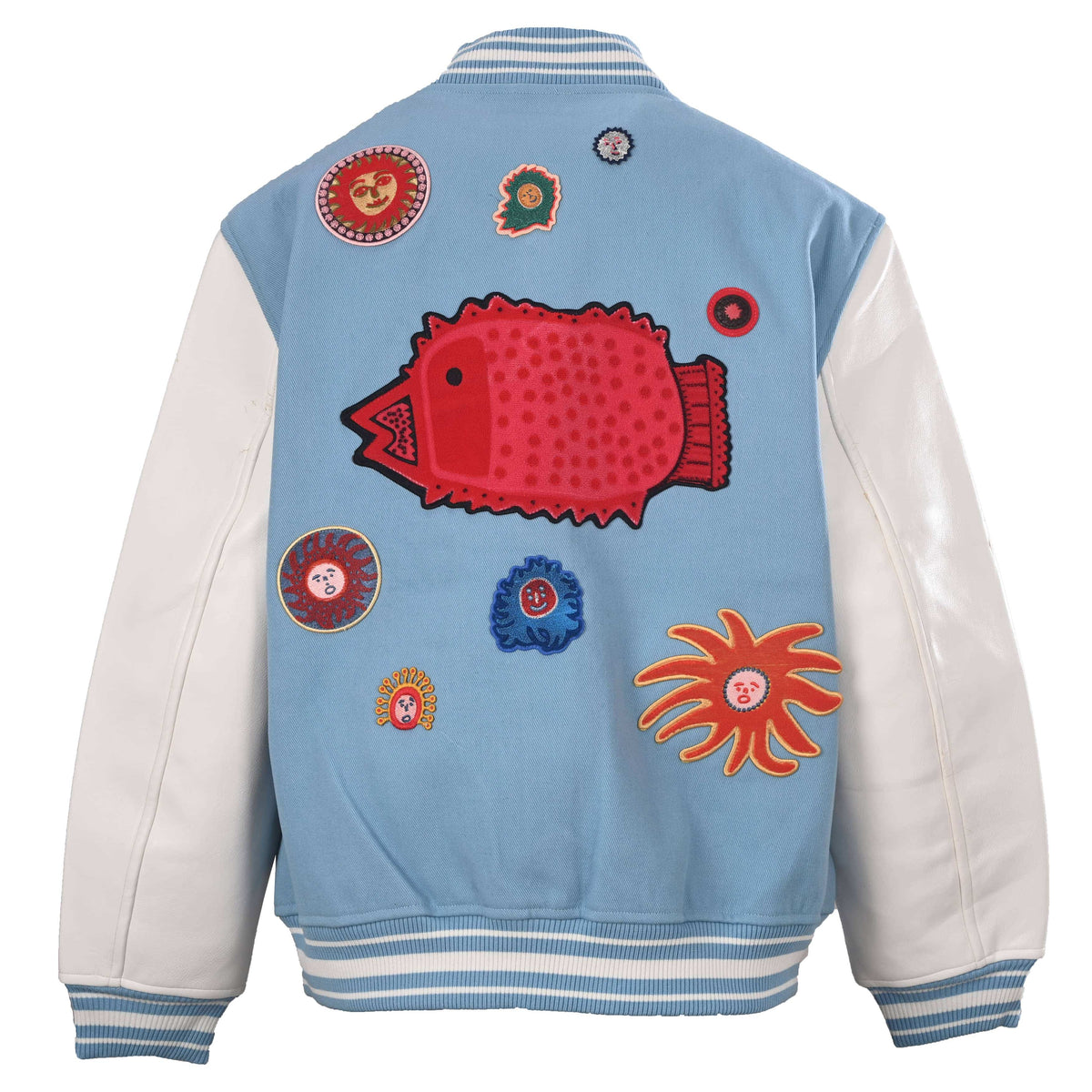 Louis Vuitton x Yayoi Kusama Sunfish Baseball Jacket | Art-Inspired Designer Varsity Outerwear for Statement Streetwear