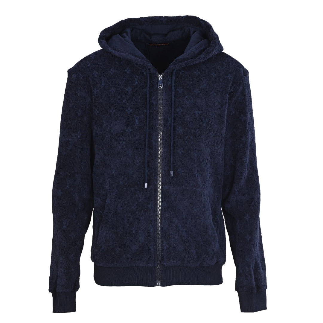 Louis Vuitton All-Over Terry Flocked Zip-Up Hoodie | Luxury Streetwear