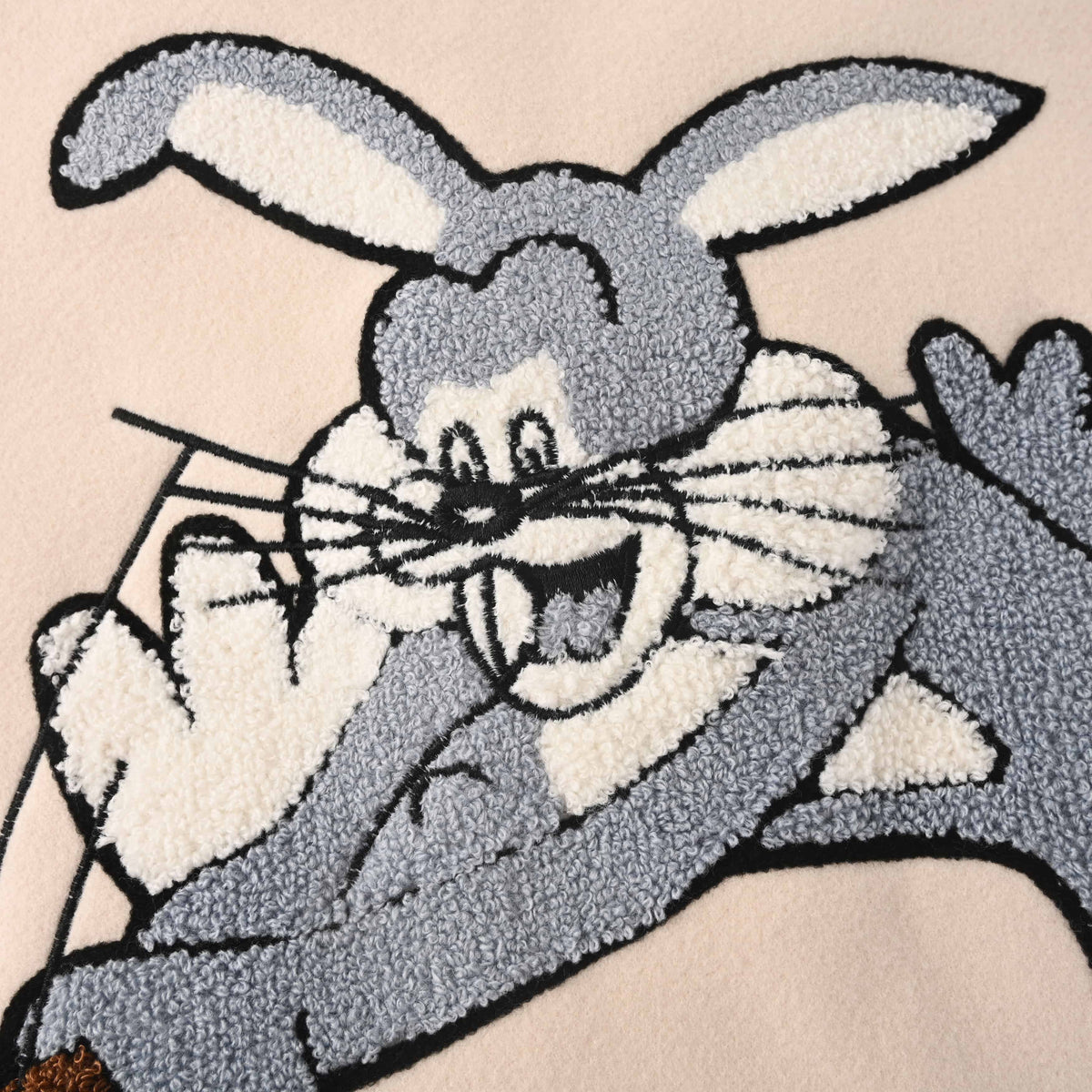 Louis Vuitton Bugs Bunny Baseball Jacket with Terry-Embroidered Lettering | Designer Varsity Outerwear for Playful Streetwear