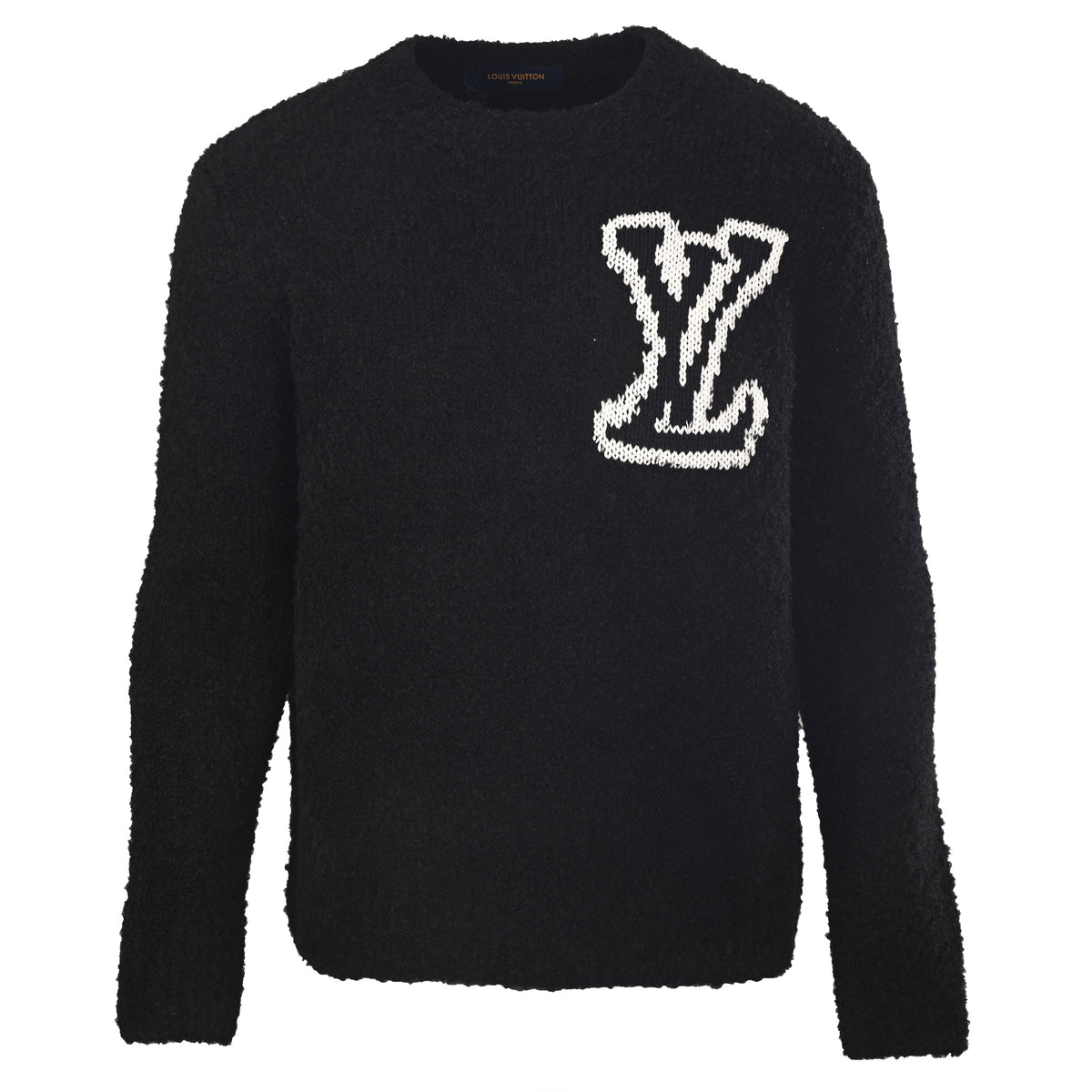 Louis Vuitton Jacquard Logo Loop-Texture Crewneck Sweater | Designer Knitwear & Casual Streetwear
