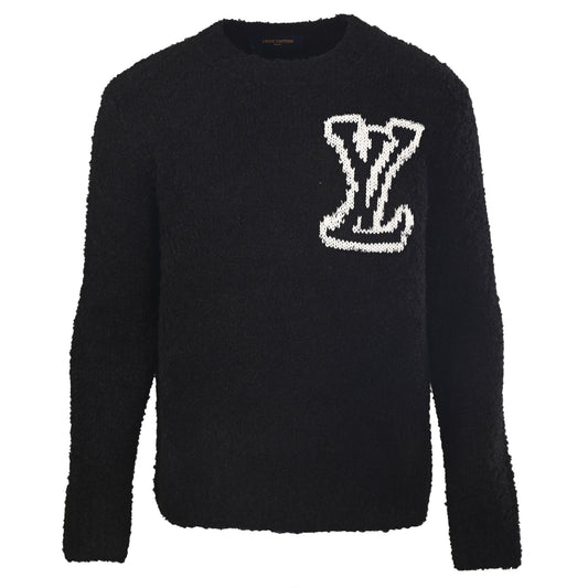 Louis Vuitton Jacquard Logo Loop-Texture Crewneck Sweater | Designer Knitwear & Casual Streetwear