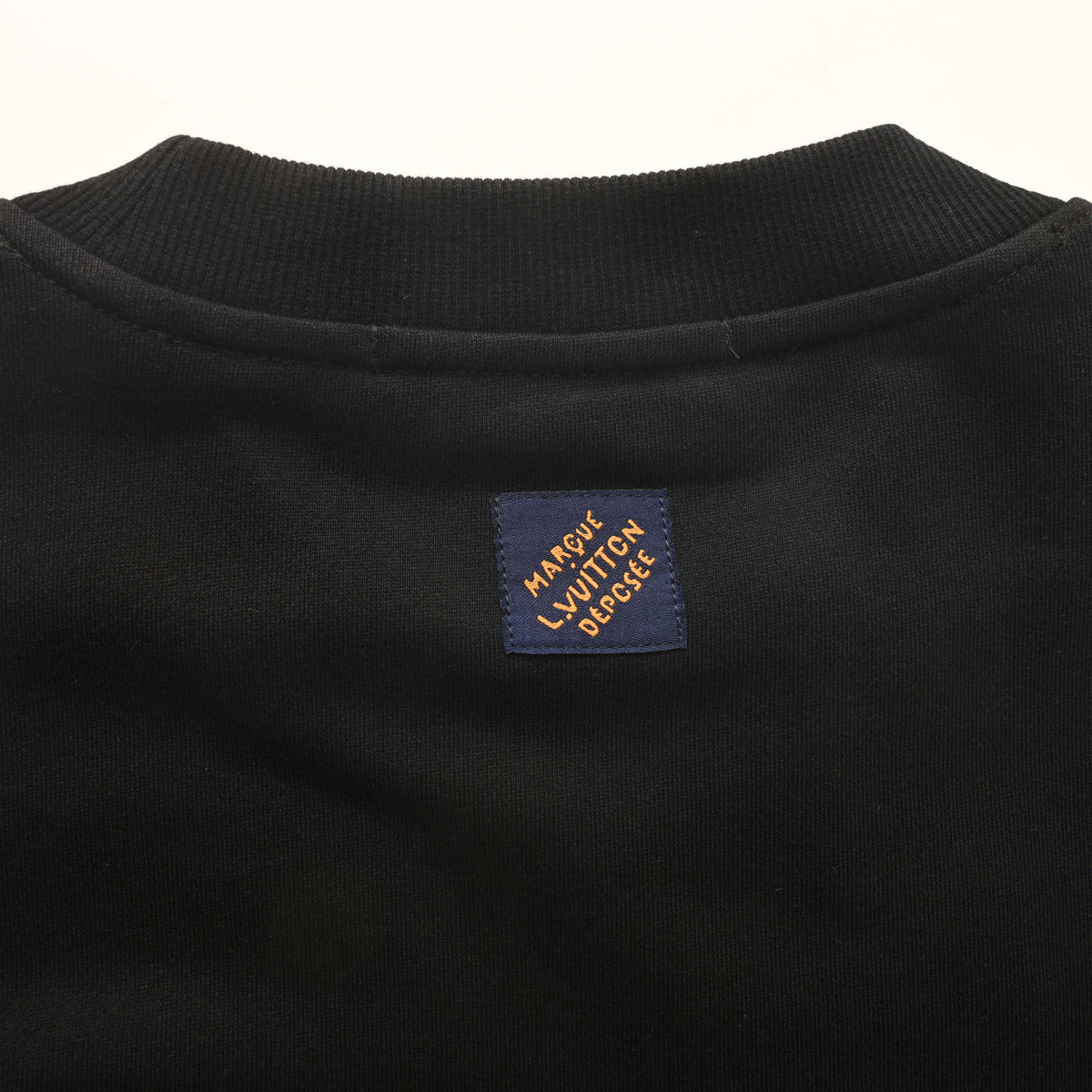 Louis Vuitton Embroidered Letter Crewneck Sweatshirt | Leather-Style Logo Patch Designer Casual Streetwear