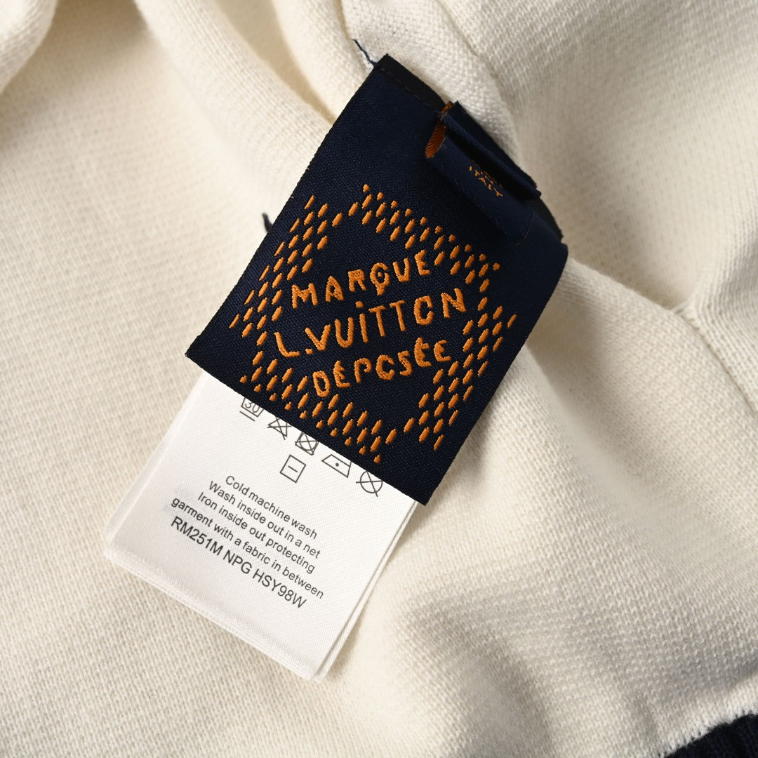 Louis Vuitton Colorblock Stand-Collar Knit Jacket | Luxury Nautical Style