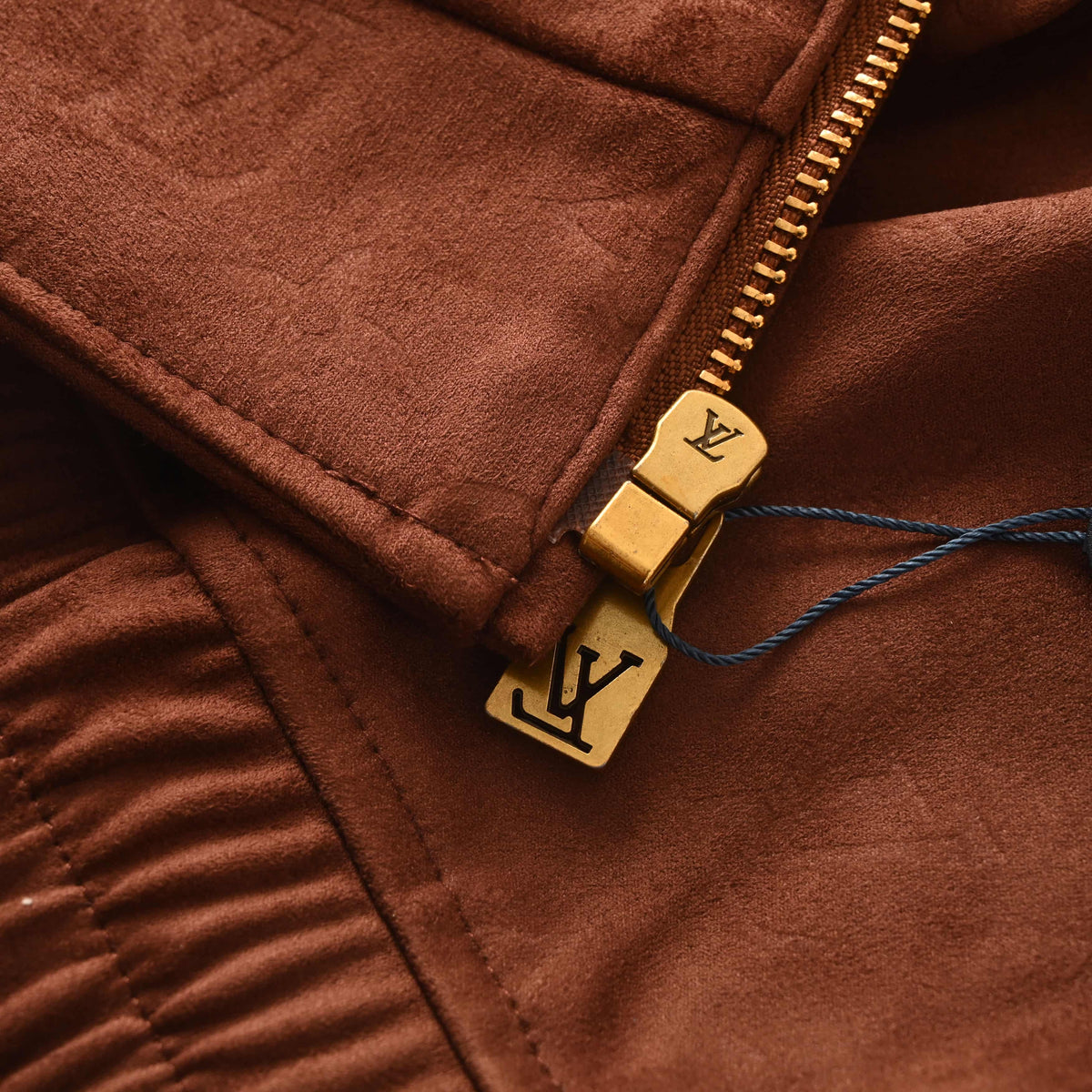 Louis Vuitton Monogram Embossed Suede Leather Hooded Jacket | All-Over Pattern Designer Outerwear for Casual Streetwear