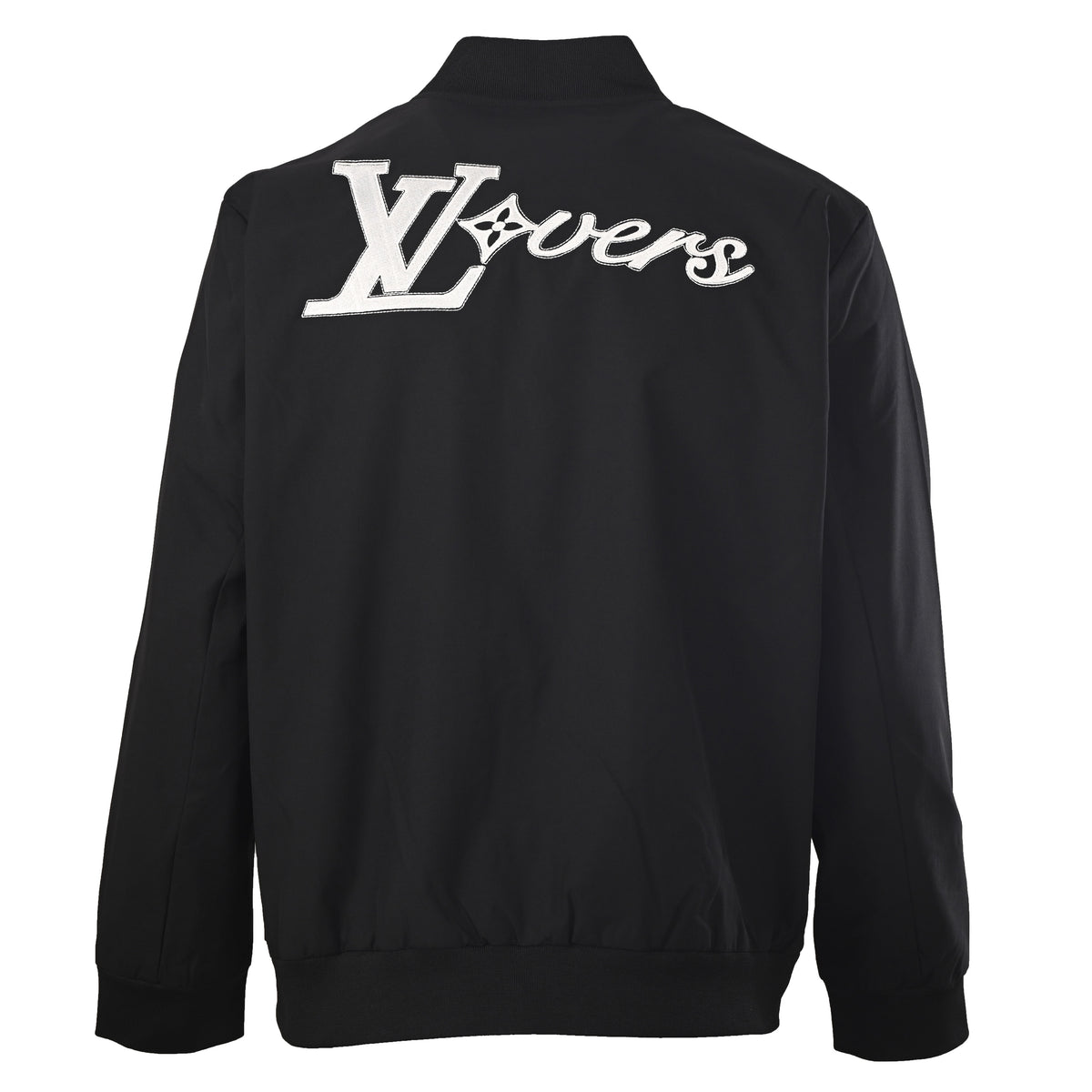 Louis Vuitton Embroidered Letter Varsity Jacket - Contrast Logo Snap-Front Designer Collegiate Streetwear