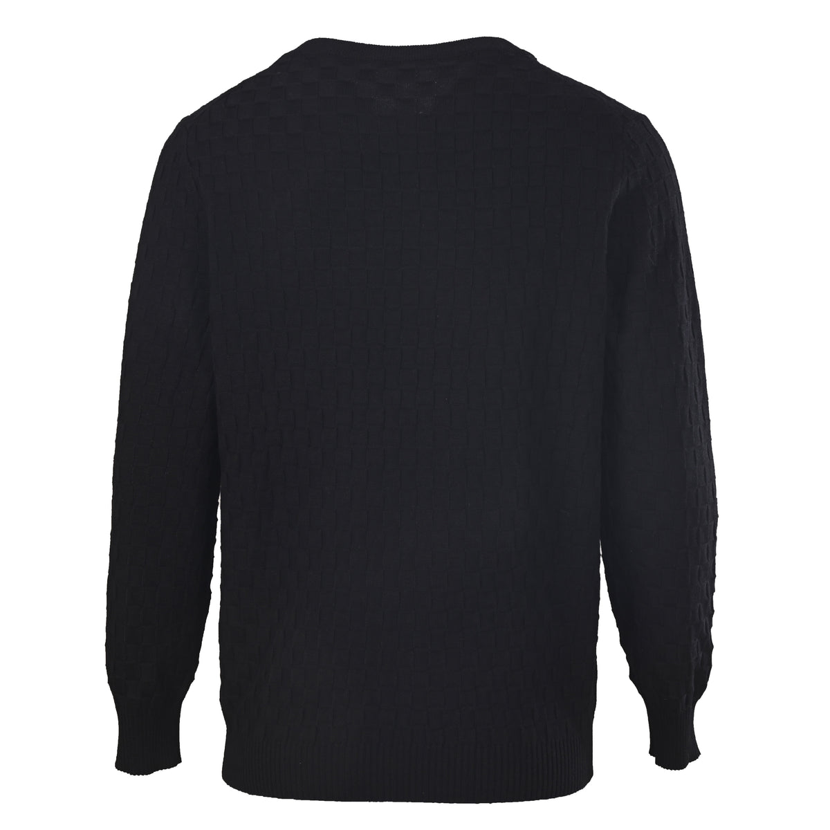 Louis Vuitton Three-Tone Checkerboard Knit Sweater | Wool Crewneck Pullover with Graphic Geometric Style
