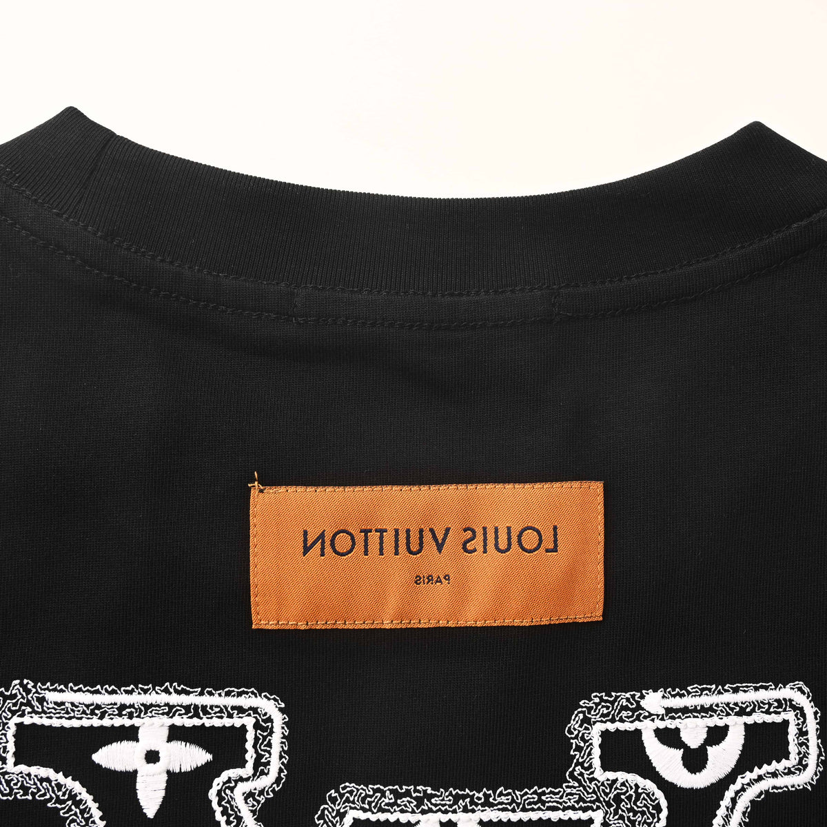Louis Vuitton Letter Logo Embroidery Tee | Front & Back Luxury Casualwear