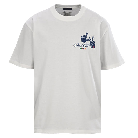 Louis Vuitton Hand Gesture Letter Graphic T-Shirt | Luxury Streetwear