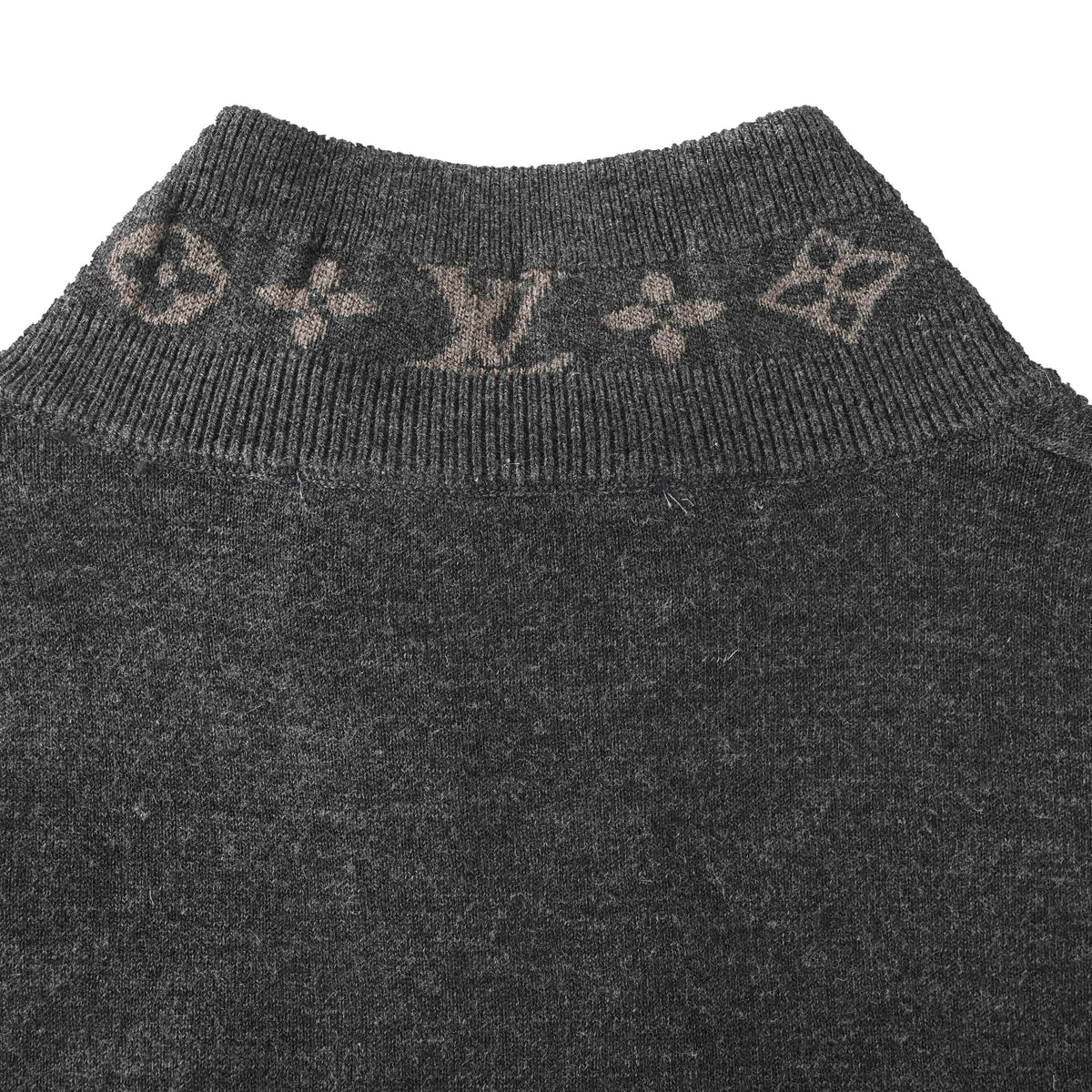 Louis Vuitton Jacquard Collar & Sleeve Knit Jacket | Waist-Defined Double-Knit Sweater Outerwear for Smart-Casual Style