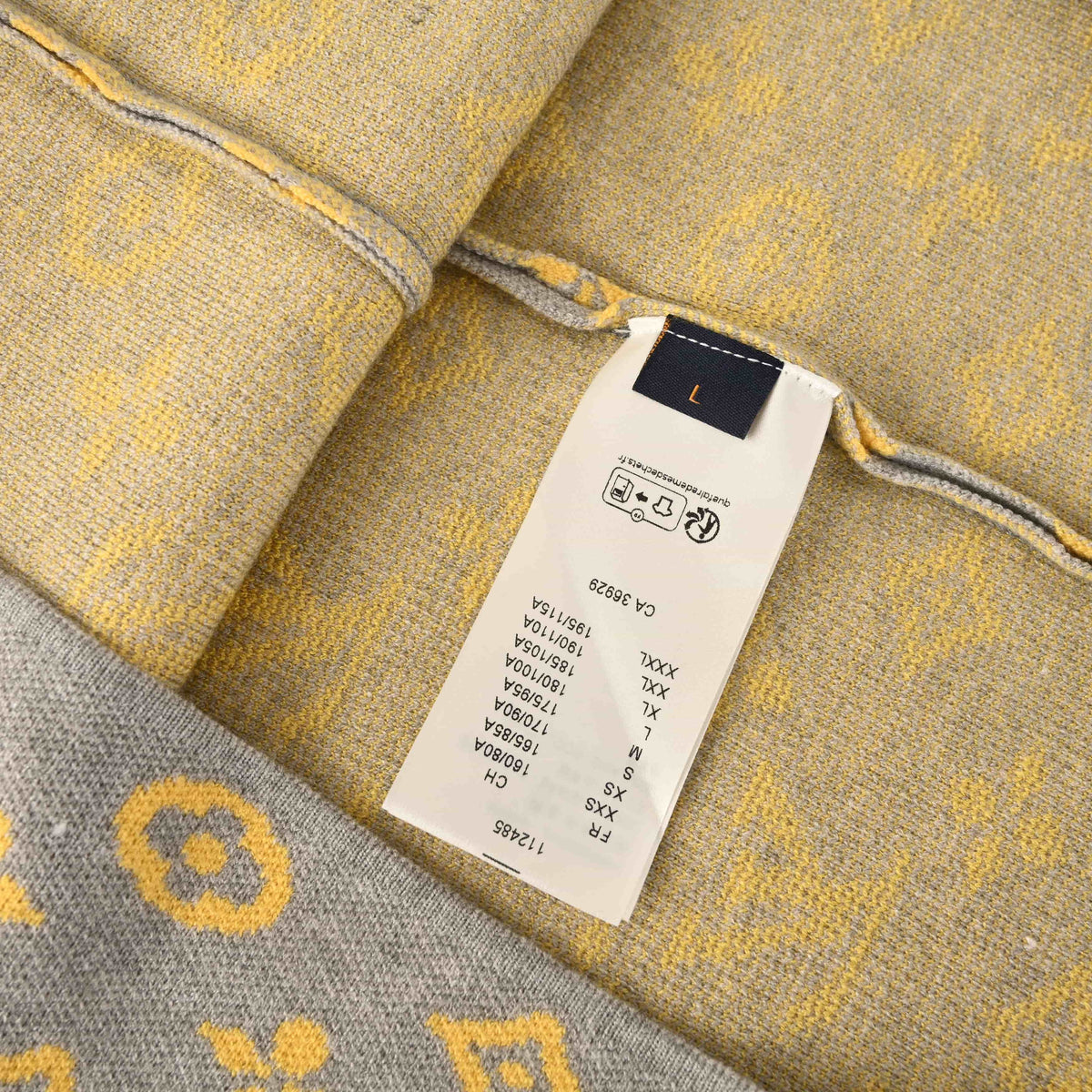 Louis Vuitton Yellow and Gray Monogram Wool Crewneck Sweater - Relaxed Jacquard Designer Knit Pullover