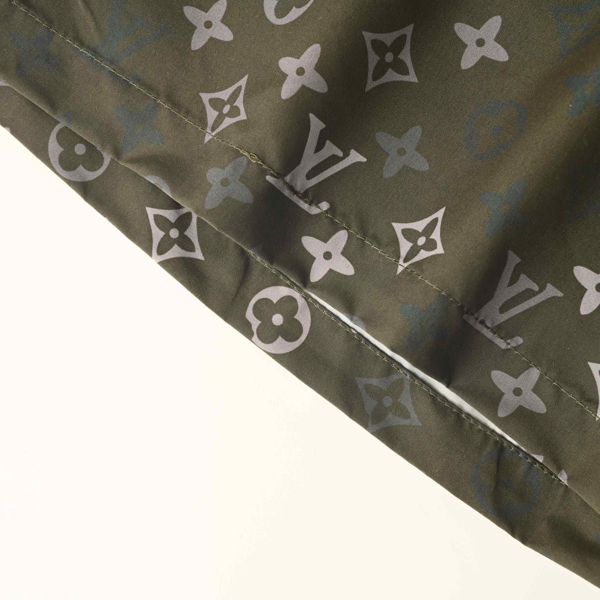 Louis Vuitton Olive Monogram Drawstring Shorts | Designer Summer Casual