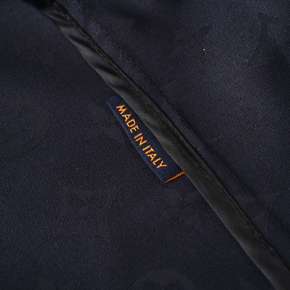 Louis Vuitton Navy Monogram Jacquard Wool Suit Jacket, Fitted Single-Breasted Blazer with Two-Button Front, Notch Lapels and Patch Pockets