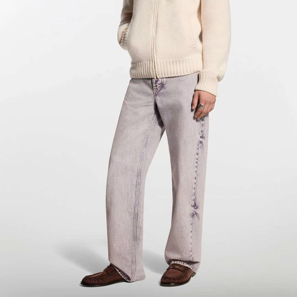 Louis Vuitton Purple Acid Wash Straight-Leg Jeans