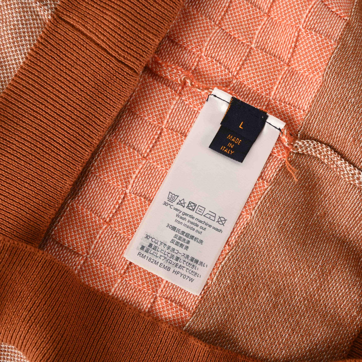 Louis Vuitton Stripe & Checkerboard Knit Polo | Designer Smart Casual