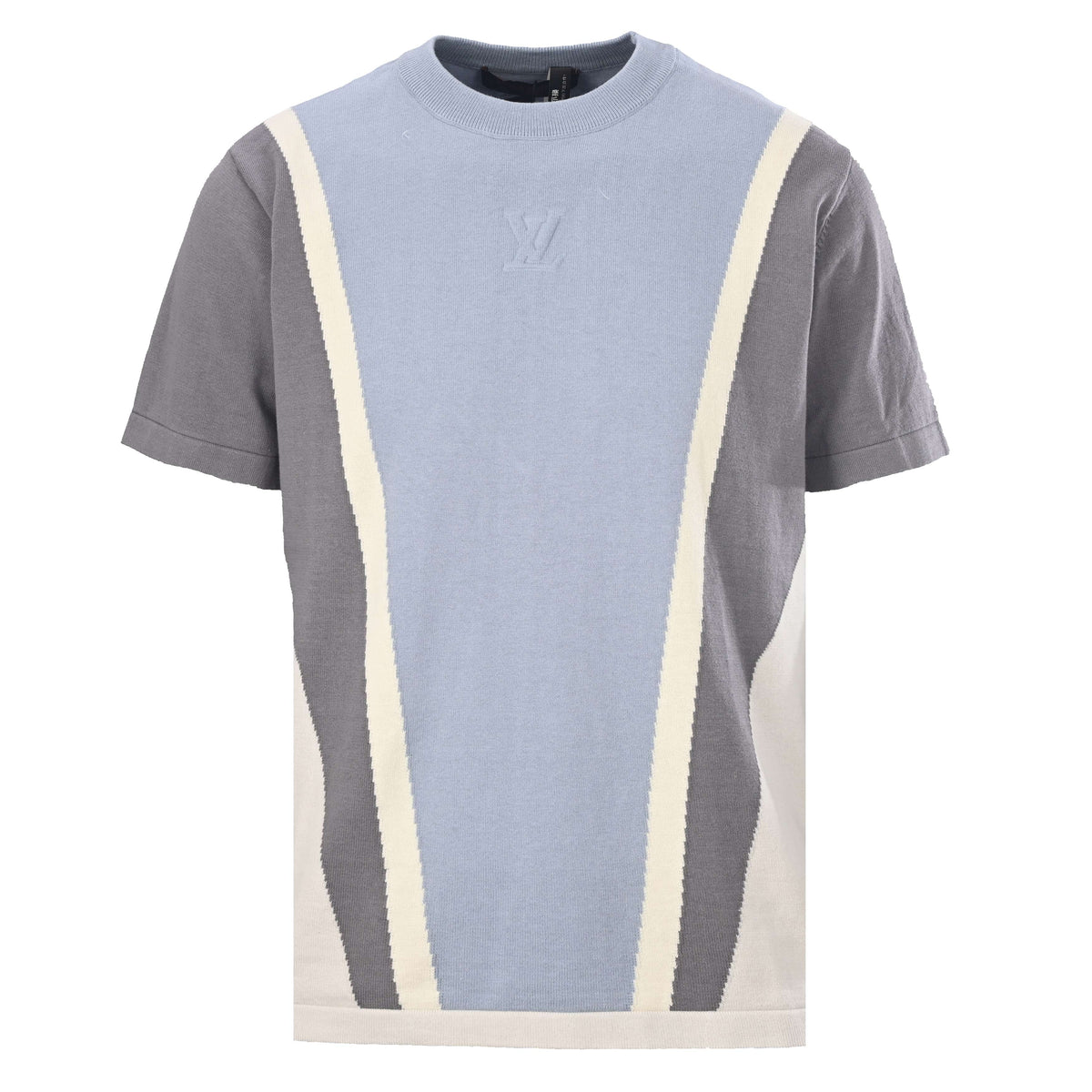 Louis Vuitton Colorblock Relief Logo Knit T-Shirt | Designer Knitwear