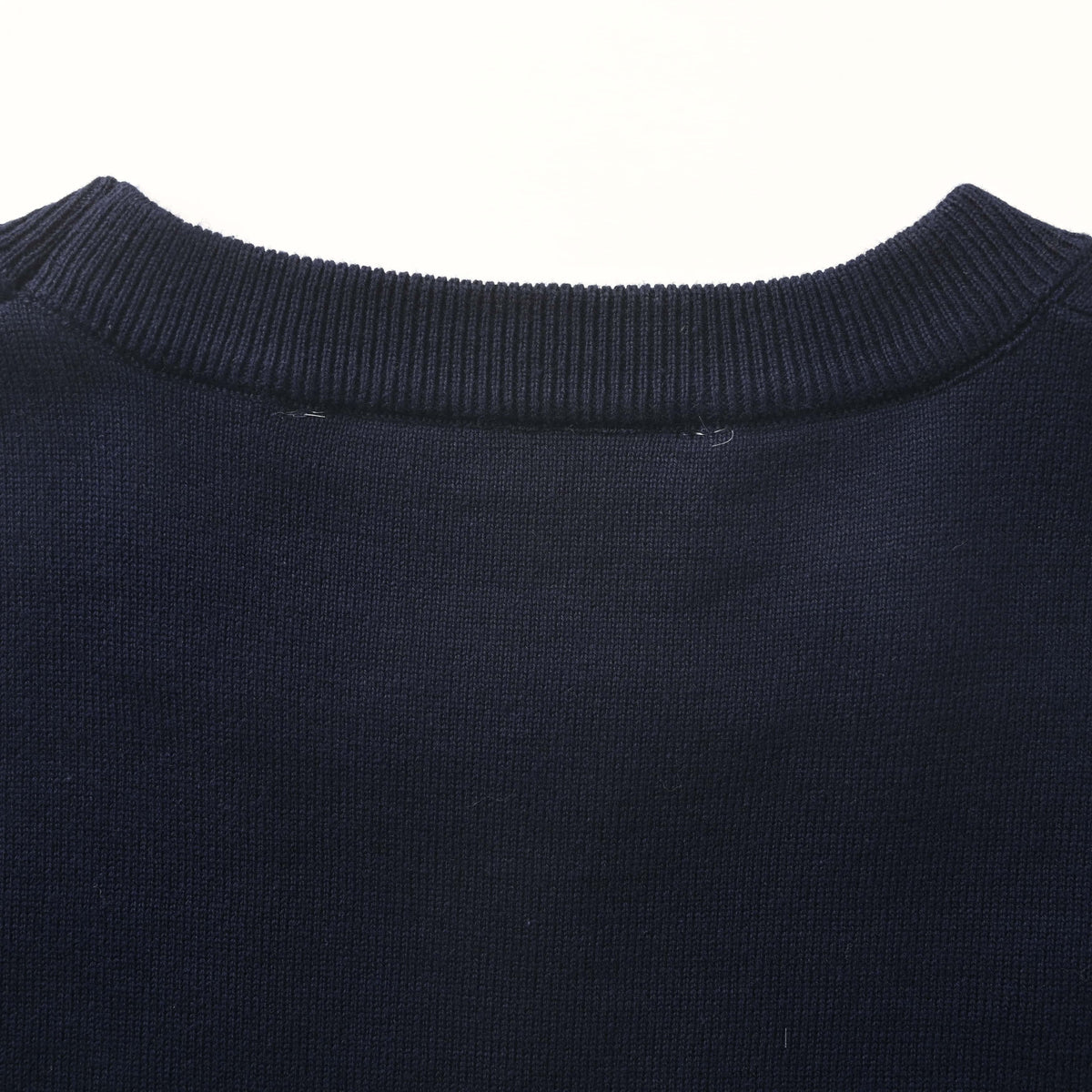 Louis Vuitton Navy Leather Logo Knit T-Shirt | Luxury Casual Crew Neck