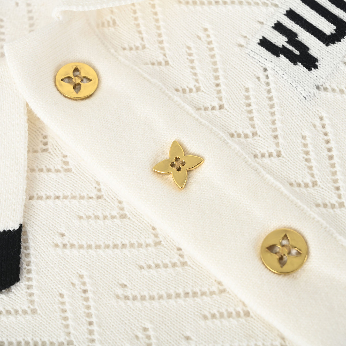 Louis Vuitton Openwork Letter Jacquard Knit Polo | Luxury Resort Wear