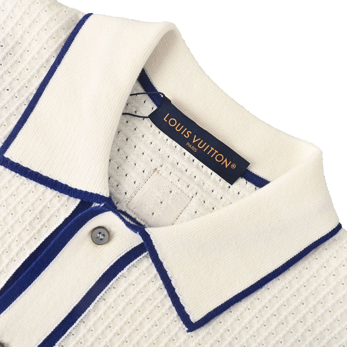 Louis Vuitton Waffle-Texture Embroidered Short-Sleeve Shirt | Luxury Designer Resort & Smart Casual Style