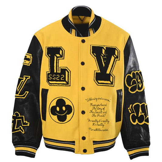 Louis Vuitton Letter-Detail Paneled Baseball Jacket | Collegiate-Inspired Designer Varsity Outerwear for Casual Streetwear