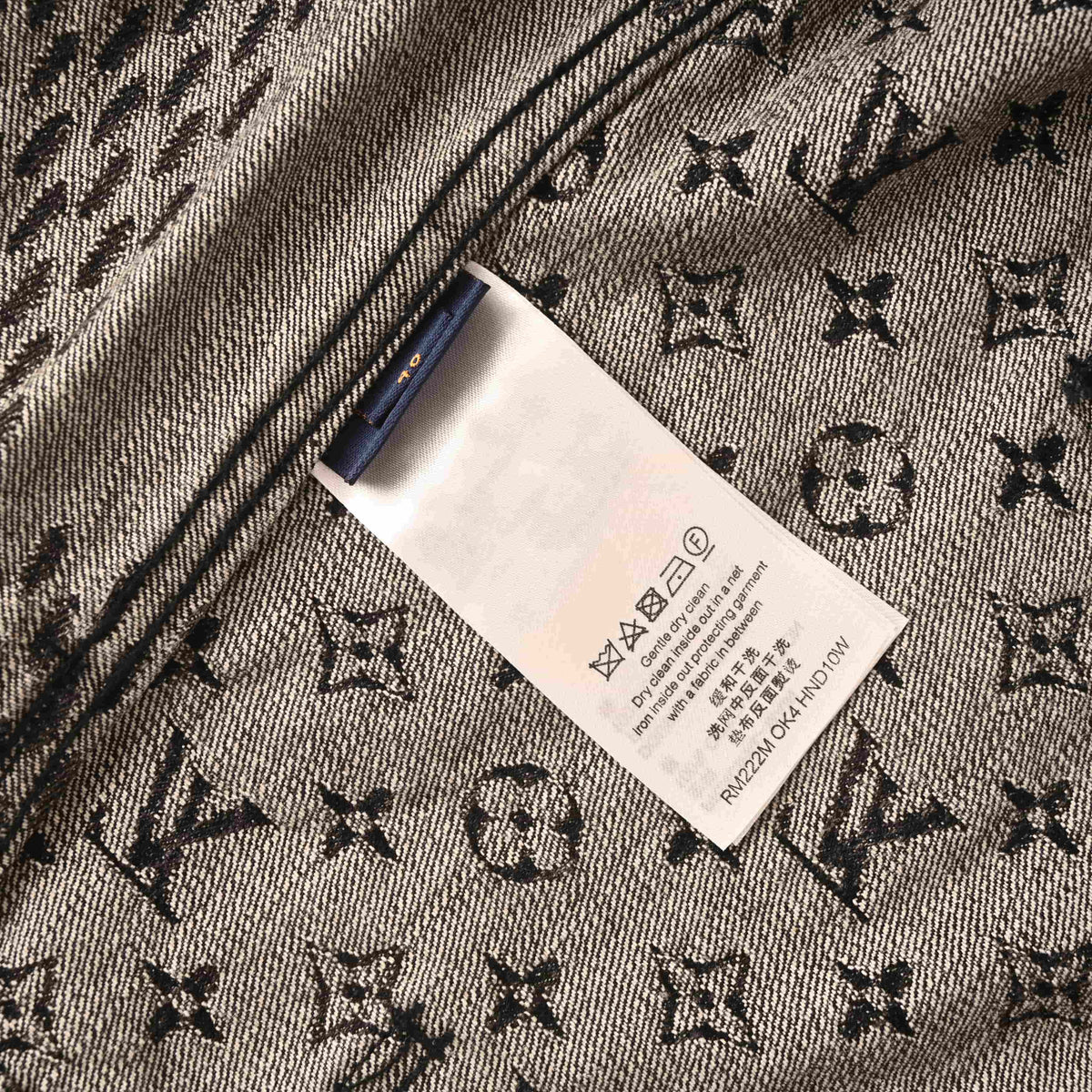 Louis Vuitton Checkerboard Monogram Panelled Denim Jacket | Long Sleeve Designer Streetwear