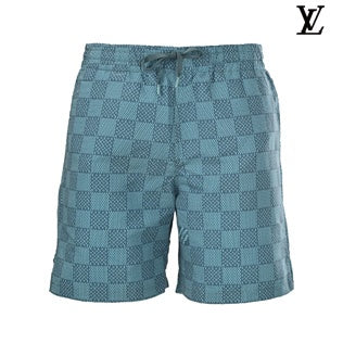 Louis Vuitton Teal Damier Check Print Swim Shorts