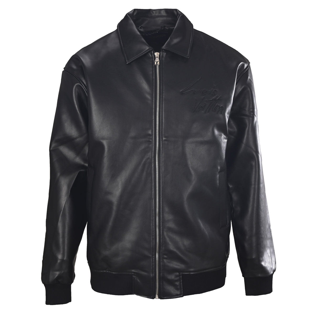 Louis Vuitton Triple Flower Embroidered Collared Leather Jacket | Luxury Outerwear & Designer Street Style