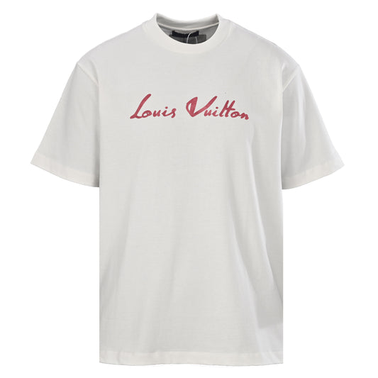 Louis Vuitton Pink Letter Layered Logo T-Shirt | Designer Graphic Streetwear