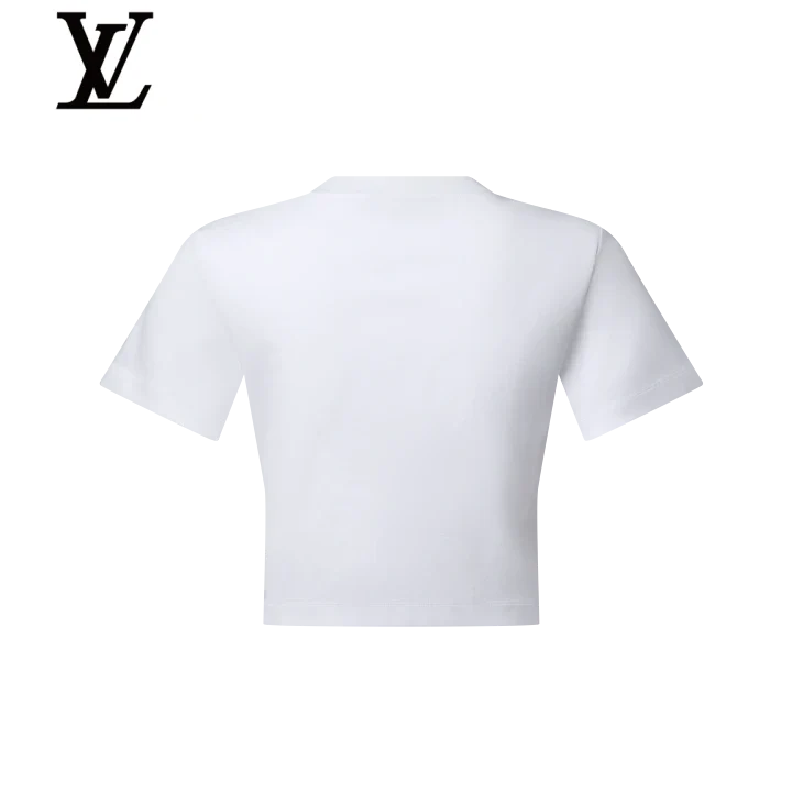 Louis Vuitton White Embroidery Cropped T-Shirt