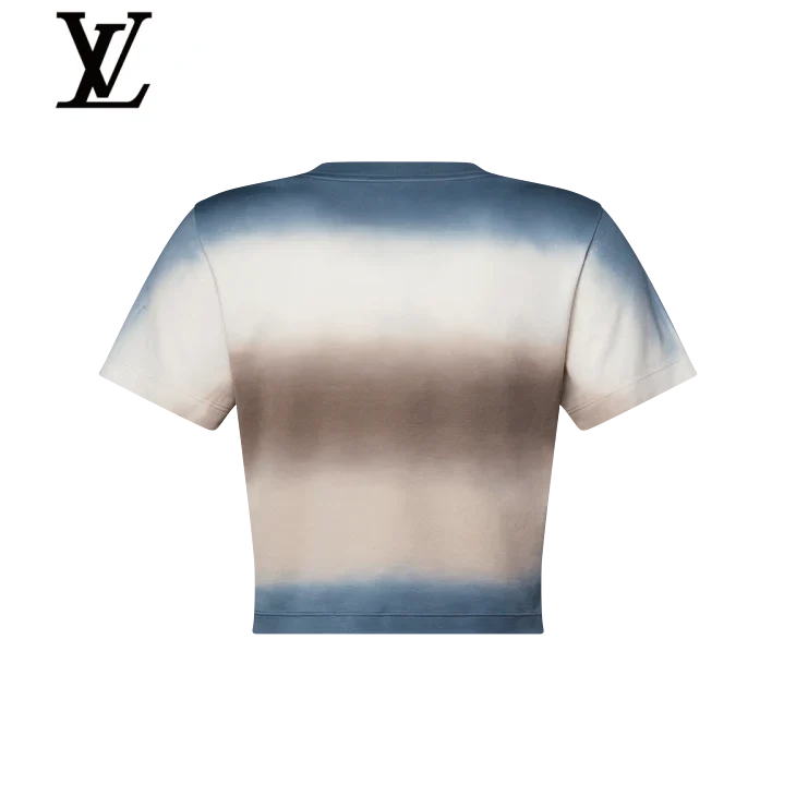 Louis Vuitton Blue Beige Gradient Cropped T-Shirt