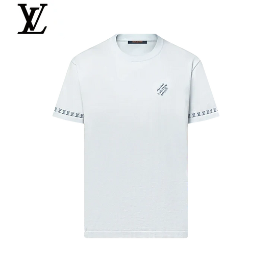 Louis Vuitton Light Blue Cuff Logo Short Sleeve T-Shirt
