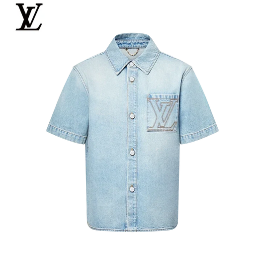 Louis Vuitton Light Blue Denim Short Sleeve Shirt