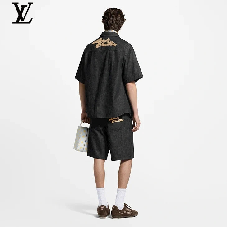 Louis Vuitton Japanese Landscape Back Embroidery Short-Sleeve Shirt