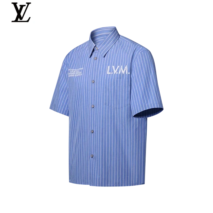 LV Multicolor Monogram Camp Collar Shirt