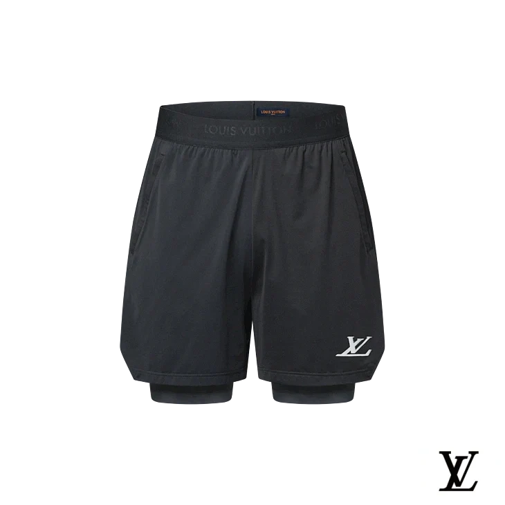 Louis Vuitton Black Double-Layer Sport Shorts