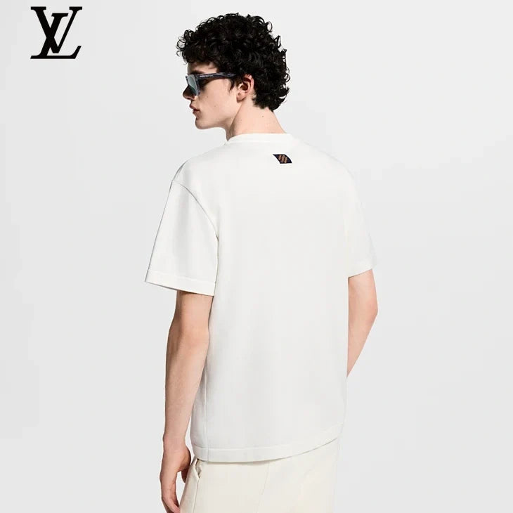 Louis Vuitton White Blue Hand Graphic Short Sleeve T-Shirt