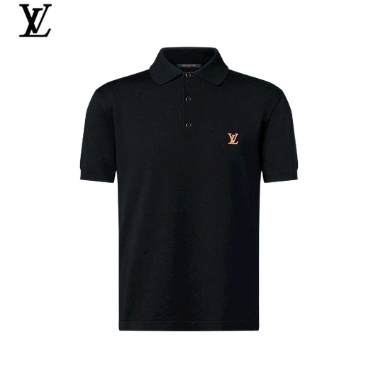 Louis Vuitton Gold LV Logo Embroidery Polo Shirt