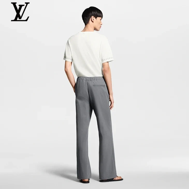Louis Vuitton Grey Elastic-Waist Wide-Leg Trousers