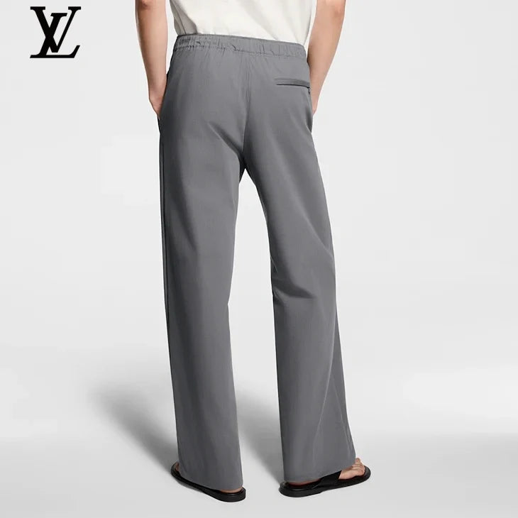 Louis Vuitton Grey Elastic-Waist Wide-Leg Trousers