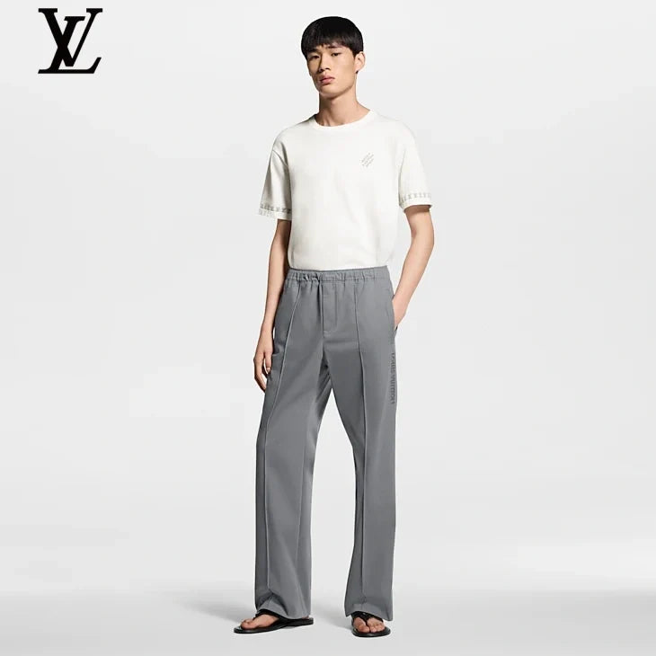 Louis Vuitton Grey Elastic-Waist Wide-Leg Trousers