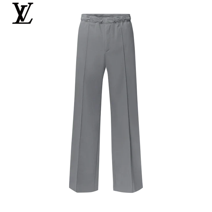 Louis Vuitton Grey Elastic-Waist Wide-Leg Trousers