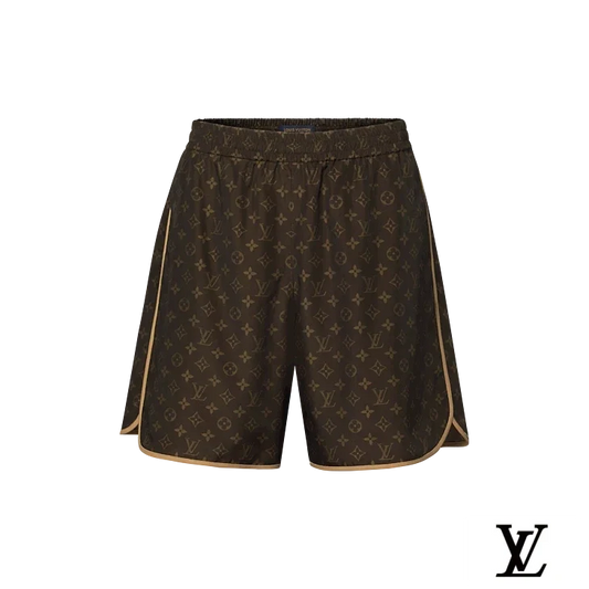 Louis Vuitton Brown Monogram Trimmed Shorts