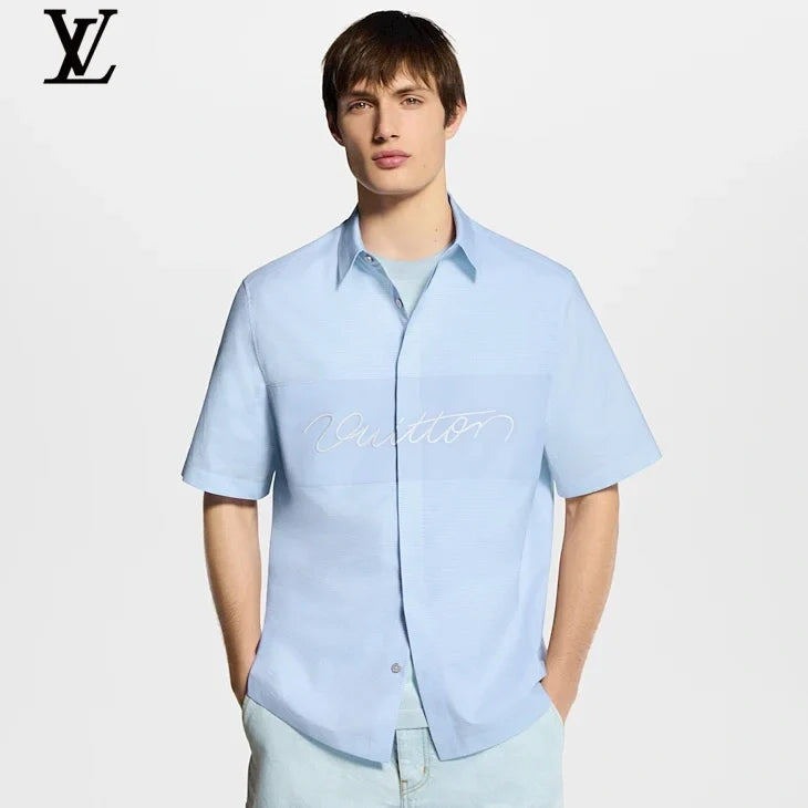 Louis Vuitton Embroidered Signature Short-Sleeve Shirt