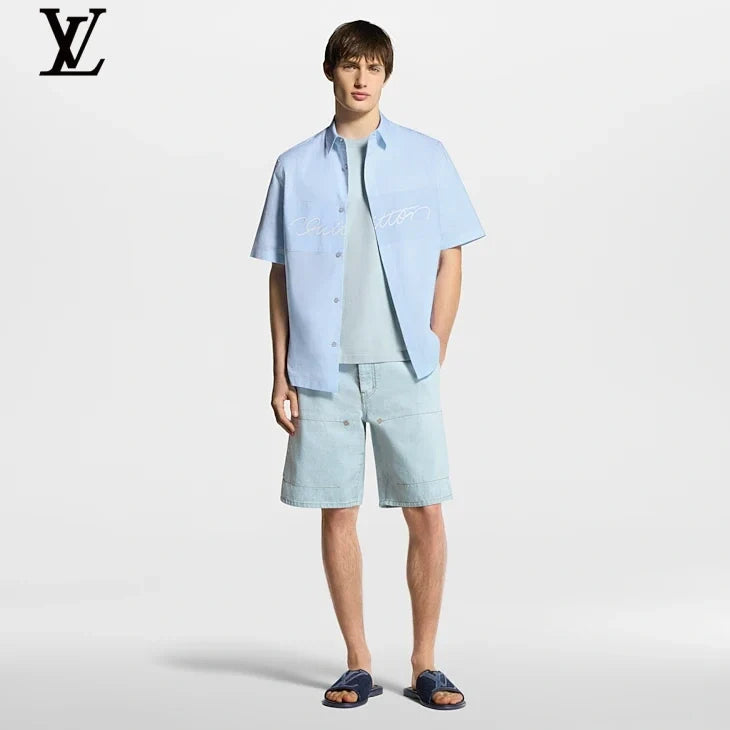 Louis Vuitton Embroidered Signature Short-Sleeve Shirt