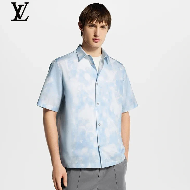 Louis Vuitton Khaki Green Monogram Mesh Knit Short Sleeve Polo Shirt