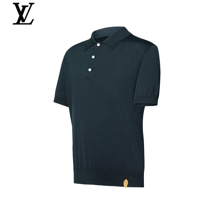 Louis Vuitton Dark Green Knit Short Sleeve Polo