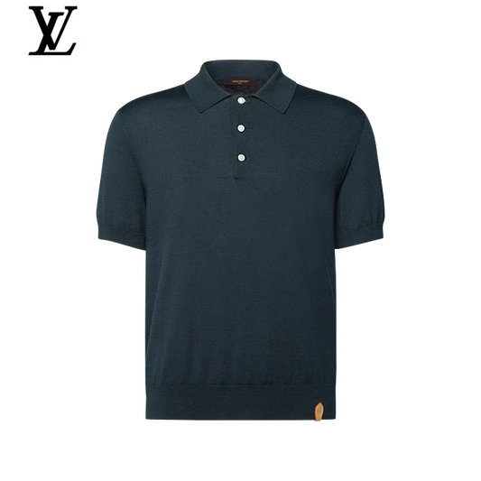 Louis Vuitton Dark Green Knit Short Sleeve Polo