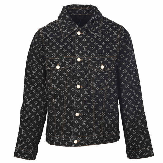 Louis Vuitton All-Over Monogram Denim Jacket | Statement Designer Jean Jacket for Urban Streetwear
