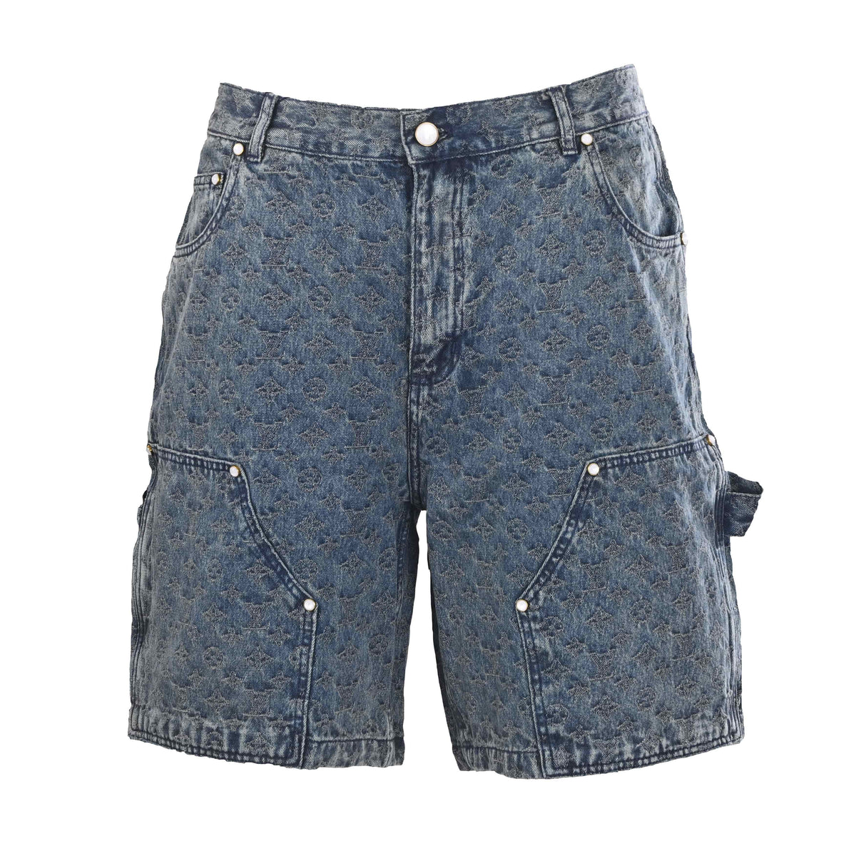 Louis Vuitton All-Over Monogram Jacquard Denim Shorts | Luxury Streetwear