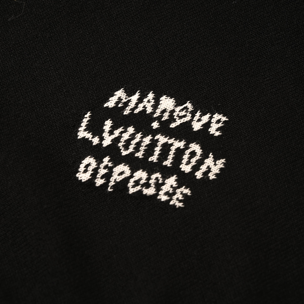 Louis Vuitton Letter Embroidered Cotton Crewneck Sweater with Sleeve Logo Detail | Designer Casual Knitwear