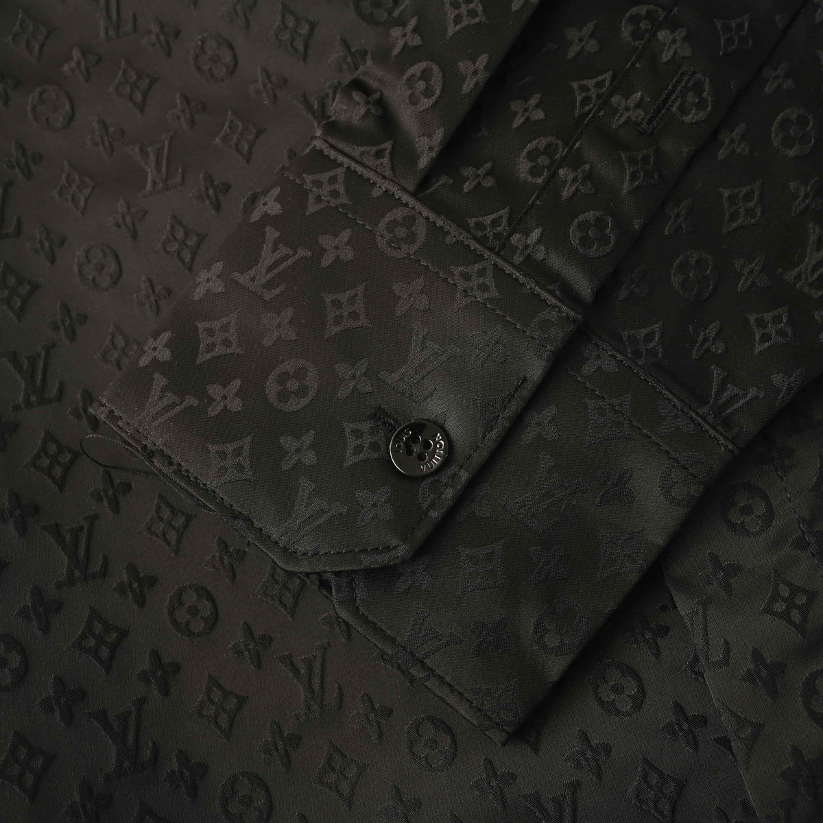 Louis Vuitton Subtle Jacquard Long-Sleeve Mulberry Silk Shirt | Designer Luxury Evening & Smart Casualwear